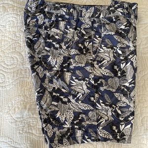 Slate & Stone short blue and white with tropical design